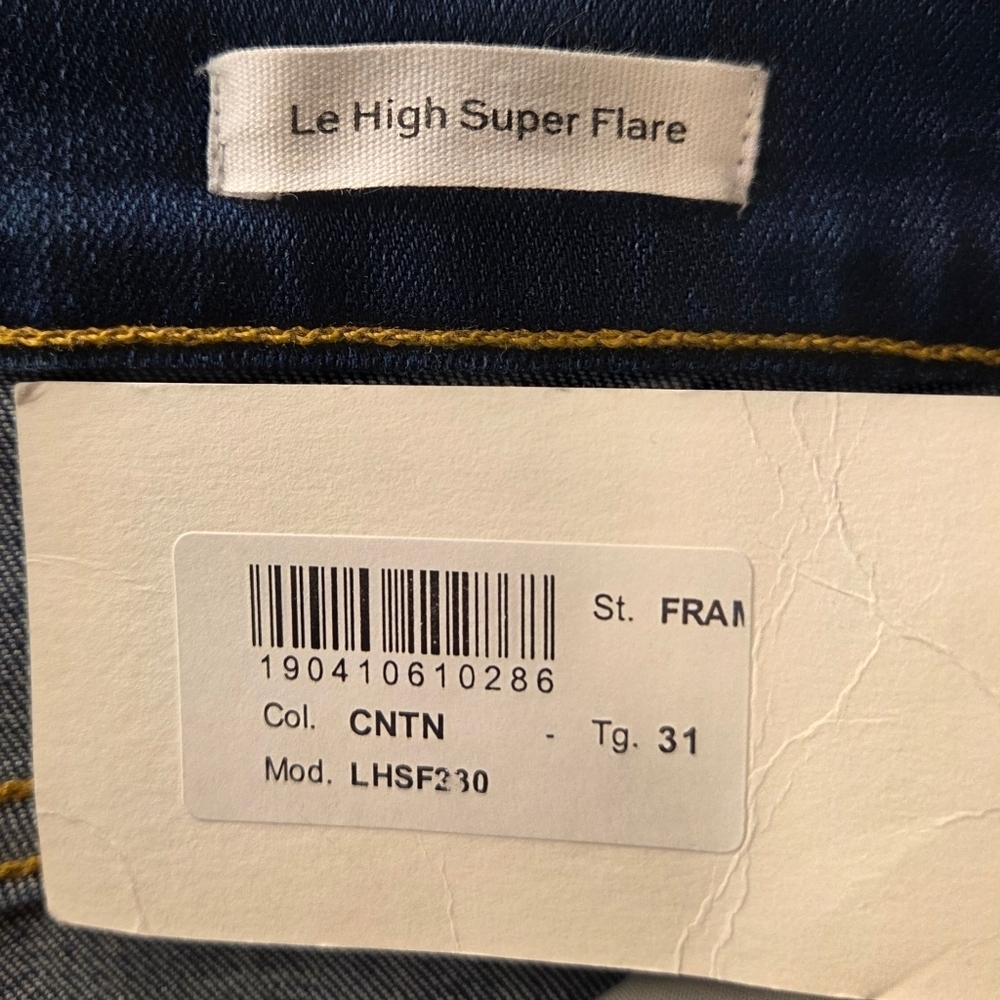 NWT FRAME Le High Super Flare Jean | Made in USA | Dark Indigo Denim - Picture 5 of 7